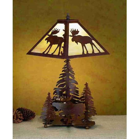 Meyda Tiffany Lamps Table Lamps Table Lamps from the Moose series Rust / Beige Art Glass