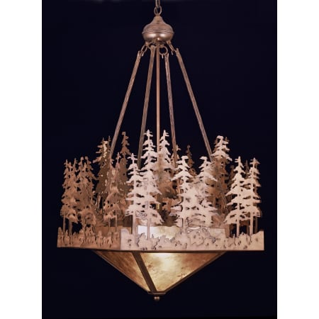 Meyda Tiffany 2 Light 20" Wide Pendant with Handmade Shade Antique Copper / Silver Mica