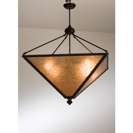 Meyda Tiffany 4 Light 42" Wide Pendant with Handmade Shade Timeless Bronze
