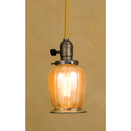 Meyda Tiffany Single Light 5" Wide Mini Pendant with Handmade Shade Antique Brass