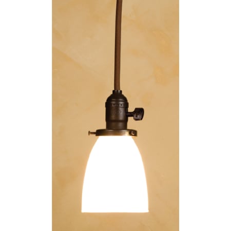 Meyda Tiffany Single Light 5" Wide Mini Pendant with Handmade Shade Craftsman Brown