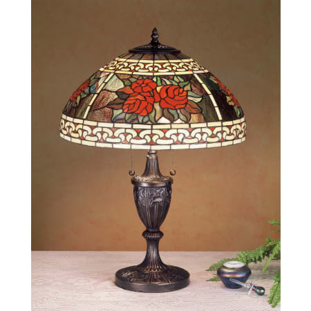 Meyda Tiffany Vintage Stained Glass / Tiffany Table Lamp from the Roses & Scrolls Collection Tiffany Glass