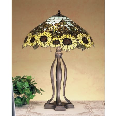Meyda Tiffany Vintage Stained Glass / Tiffany Table Lamp from the Wild Sunflowers Collection Tiffany Glass