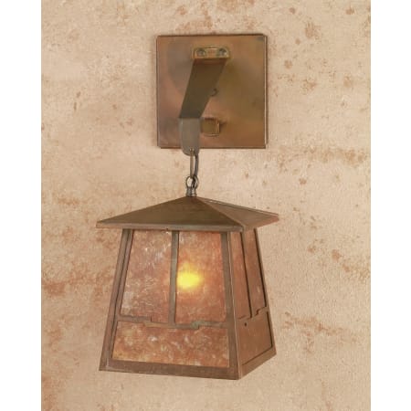 Meyda Tiffany Bungalow 9" Wide Single Light Wall Sconce with Mica Glass Shade Rust