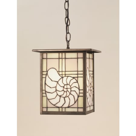 Meyda Tiffany Single Light 13-1/2" Wide Mini Pendant with Handmade Shade Antique Copper