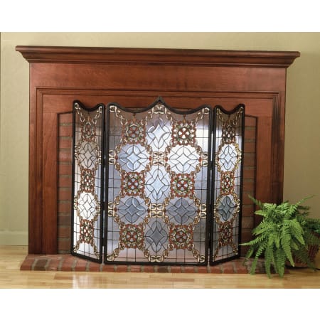Meyda Tiffany Stained Glass / Tiffany Fireplace Screen from the Classic FireScreen with Beveled Accents Collection Tiffany Glass