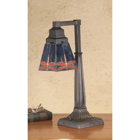 Meyda Tiffany Vintage Stained Glass / Tiffany Accent Table Lamp from the Prairie Dragonfly Collection Tiffany Glass