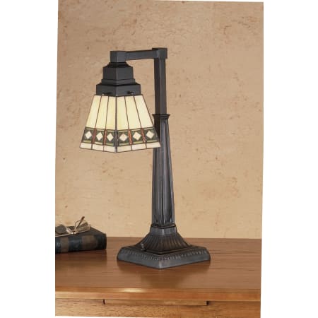 Meyda Tiffany Stained Glass / Tiffany Accent Table Lamp from the Diamond Mission Collection Tiffany Glass