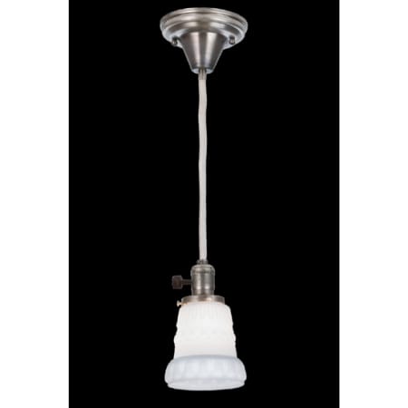 Meyda Tiffany Single Light 5" Wide Mini Pendant with Handmade Shade Antique Nickel