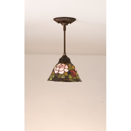 Meyda Tiffany Single Light 8" Wide Mini Pendant with Handmade Shade Tiffany Glass