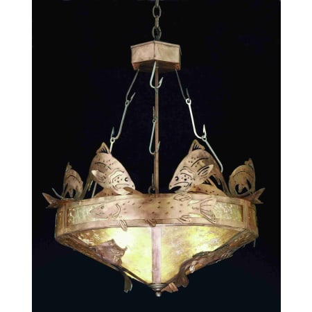 Meyda Tiffany 17-1/2" Wide Pendant with Handmade Shade Antique Copper / Silver Mica