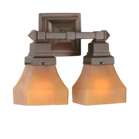 Meyda Tiffany 13" Wide 2 Light Vanity Light with Frosted Glass Shades Bronze