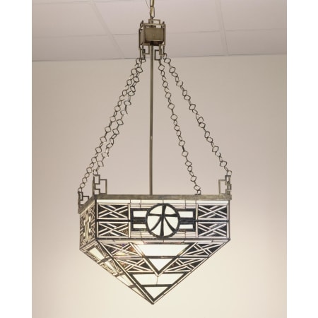 Meyda Tiffany Stained Glass / Tiffany Bowl Pendant from the Cottage Mission Collection Tiffany Glass