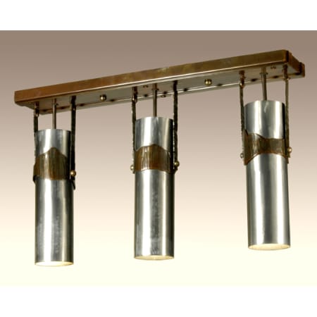 Meyda Tiffany 3 Light 26-1/2" Wide Linear Pendant with Handmade Shade Sepia Vein