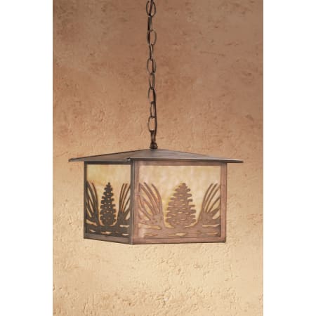 Meyda Tiffany Single Light 16-1/4" Wide Pendant with Handmade Shade Antique Copper