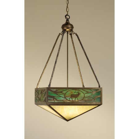 Meyda Tiffany 3 Light 18" Wide Pendant with Handmade Shade Antique Copper