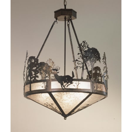 Meyda Tiffany 3 Light 26" Wide Pendant with Handmade Shade Antique Copper