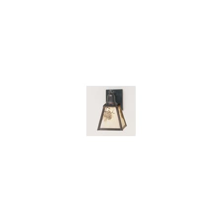 Meyda Tiffany Craftsman Signature 6" Wide Single Light Wall Sconce with Art Glass Shade Craftsman Brown
