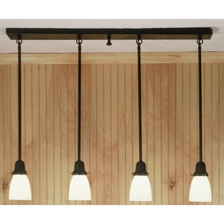 Meyda Tiffany 4 Light 5" Wide Linear Pendant with Handmade Shade N/A