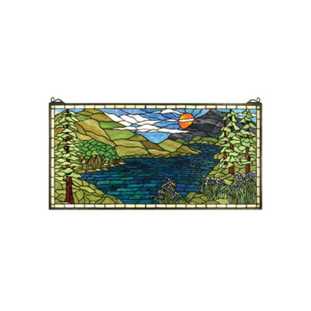 Meyda Tiffany Tiffany Rectangular Stained Glass Window from the Sunset Meadow Collection Copper Foil