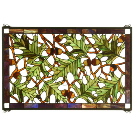 Meyda Tiffany Tiffany Rectangular Stained Glass Window Pane from the Tall Oak Collection Solid Brass