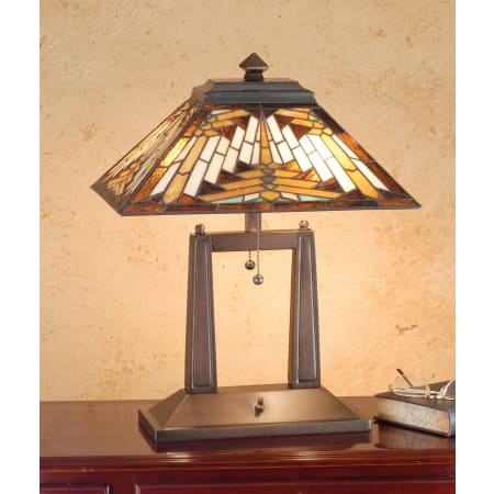 Meyda Tiffany Stained Glass / Tiffany Table Lamp from the Mission Collection Tiffany Glass