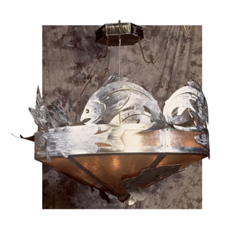 Meyda Tiffany 18 Light 82" Wide Pendant with Handmade Shade Steel