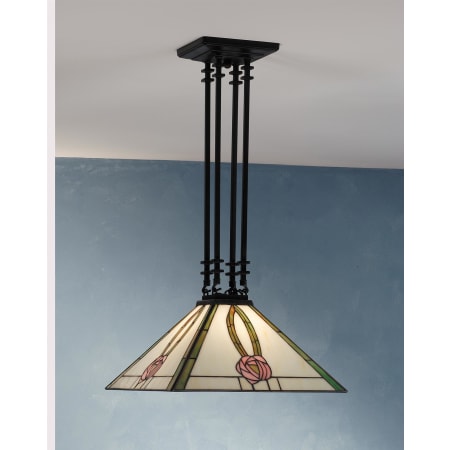 Meyda Tiffany Stained Glass / Tiffany Down Lighting Pendant from the Mackintosh Rose Collection Tiffany Glass