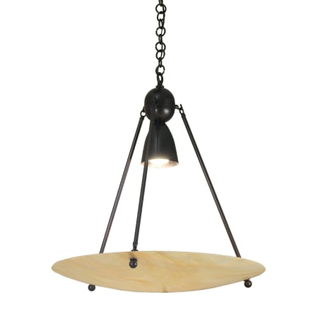 Meyda Tiffany Single Light 26" Wide Pendant with Handmade Shade Craftsman Brown