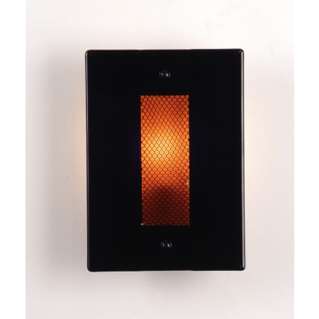 Meyda Tiffany Metro 8" Wide ADA Compliant Single Light Wall Washer Black / Amber Mesh