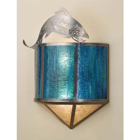 Meyda Tiffany 14" Wide 2 Light Wall Sconce with Art Glass Shade N/A
