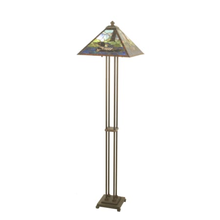Meyda Tiffany Rustic / Country Two Light Up Lighting Floor Lamp from the Loon Collection Bronze