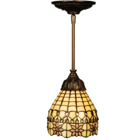 Meyda Tiffany Single Light 6" Wide Mini Pendant with Handmade Shade N/A
