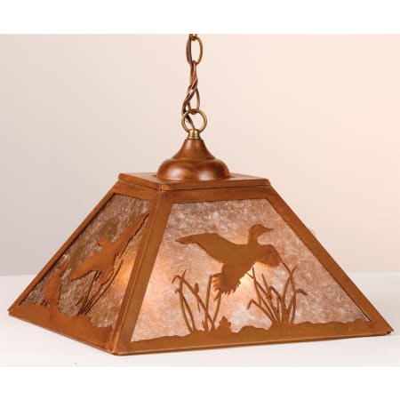 Meyda Tiffany 2 Light 22-1/2" Wide Pendant with Handmade Shade Rust