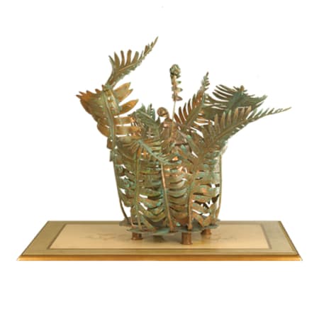 Meyda Tiffany Tropical Ferns Single Light Outdoor Table Lamp Rust