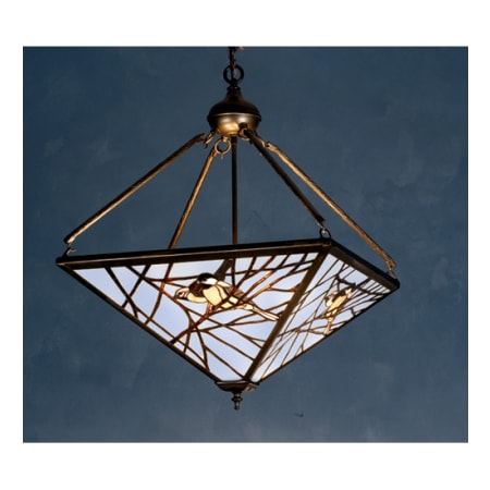 Meyda Tiffany 4 Light 29" Wide Pendant with Handmade Shade Antique Copper