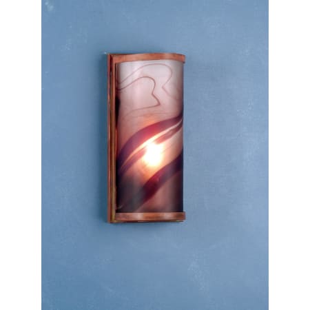 Meyda Tiffany Metro 6" Wide ADA Compliant Single Light Wall Washer with Swirl Glass Shade Vintage Copper