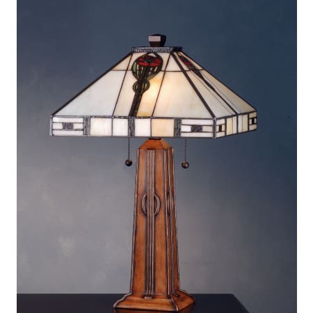Meyda Tiffany Stained Glass / Tiffany Table Lamp from the Parker Poppy Collection Mahogany Bronze