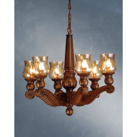 Meyda Tiffany 6 Light Up Lighting Chandelier from the Kendall Collection Portsmouth Cherry