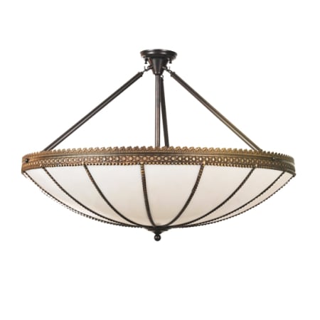 Meyda Tiffany 4 Light 37" Wide Pendant with Handmade Shade Brass