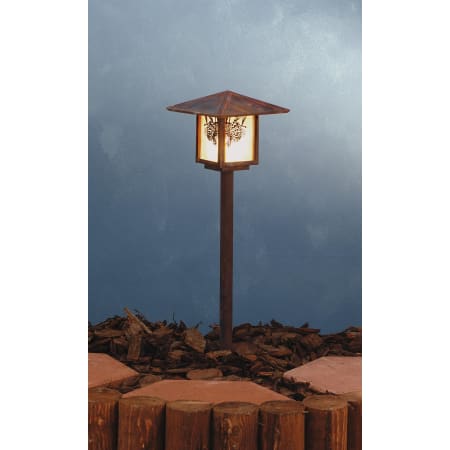 Meyda Tiffany Single Light Landscape Path Light Vintage Copper