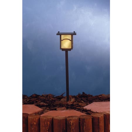Meyda Tiffany Single Light Landscape Path Light Craftsman Brown