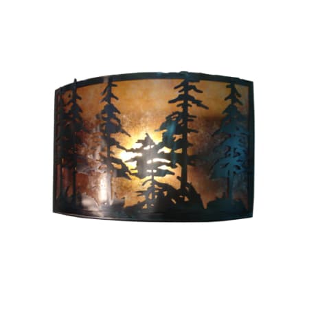 Meyda Tiffany 18" Wide ADA Compliant Single Light Wall Washer with Mica Glass Shade Antique Copper