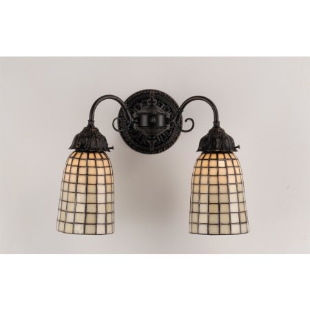 Meyda Tiffany 15" Wide 2 Light Double Sconce with Stained Glass Shades N/A