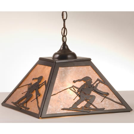 Meyda Tiffany 2 Light 22" Wide Pendant with Handmade Shade Timeless Bronze