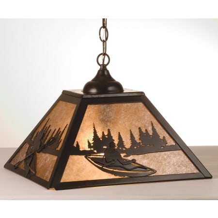 Meyda Tiffany 2 Light 16" Wide Pendant with Handmade Shade Timeless Bronze