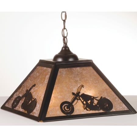 Meyda Tiffany 2 Light 16" Wide Pendant with Handmade Shade Timeless Bronze