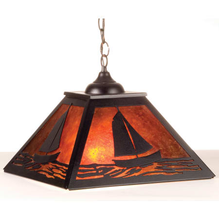 Meyda Tiffany 2 Light 22" Wide Pendant with Handmade Shade Black
