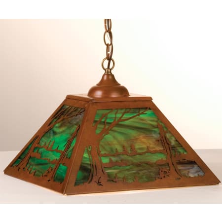 Meyda Tiffany 2 Light 22-1/2" Wide Pendant with Handmade Shade Rust