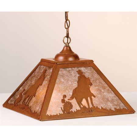 Meyda Tiffany 2 Light 22-1/2" Wide Pendant with Handmade Shade Rust